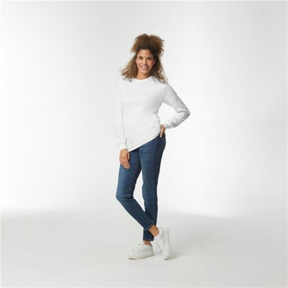 Mens Long Sleeve Cotton T Shirt Heavyweight Classic Fit Casual Work Tee - Picture 5 of 7